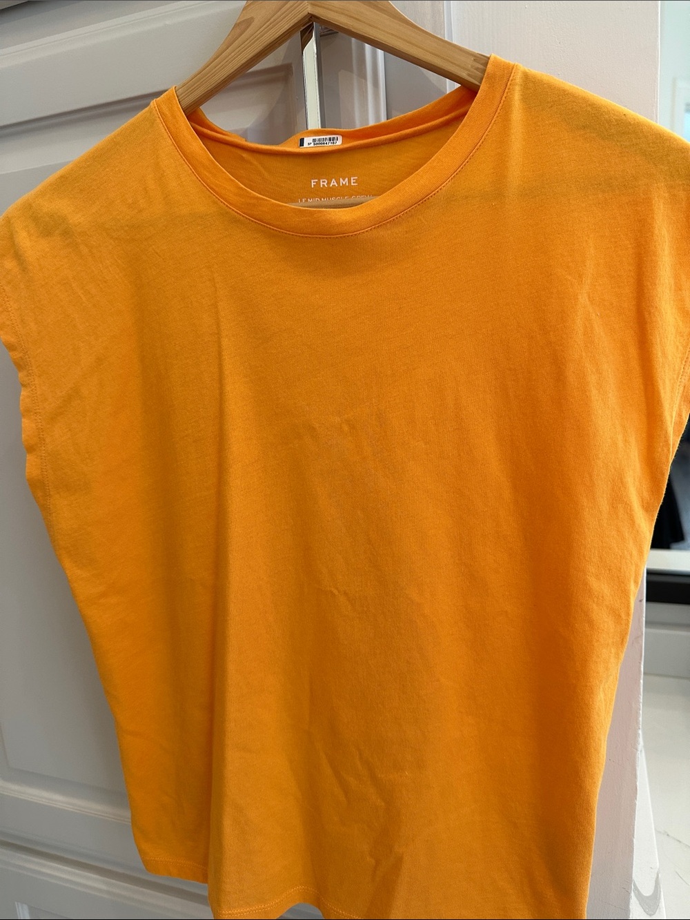 FRAME Orange Mid Muscle Crew Tank